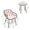 Costway 3PCS Patio Rattan Bistro Set Coffee Table Armchair Garden